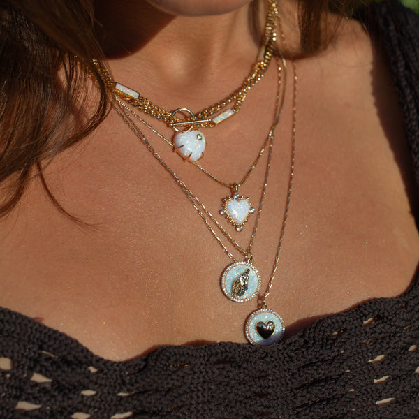 Mary Stone Inlay Necklace - Opal