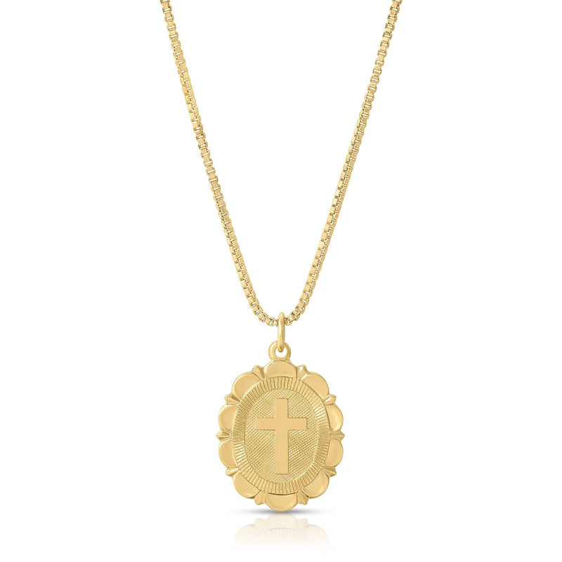 Gold Filled Scalloped Cross