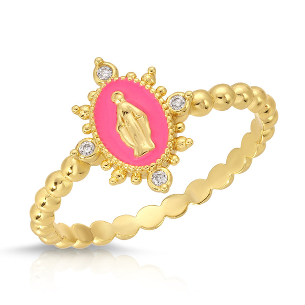 Lady Lourdes Ring in Hot Pink