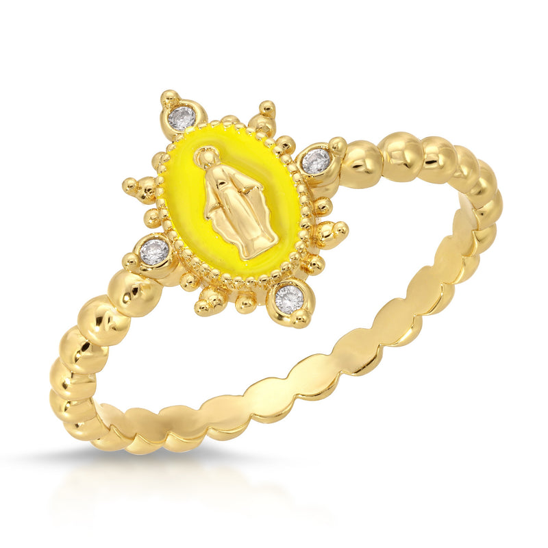 Lady Lourdes Ring in Neon Yellow