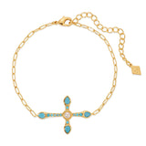 Camille Cross Bracelet - Turquoise