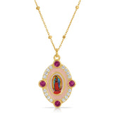 Our Lady Guadalupe Necklace - Pink