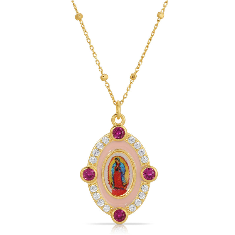 Gold Virgin Mary Necklace - Micro Guadalupe Piece - IF & Co.