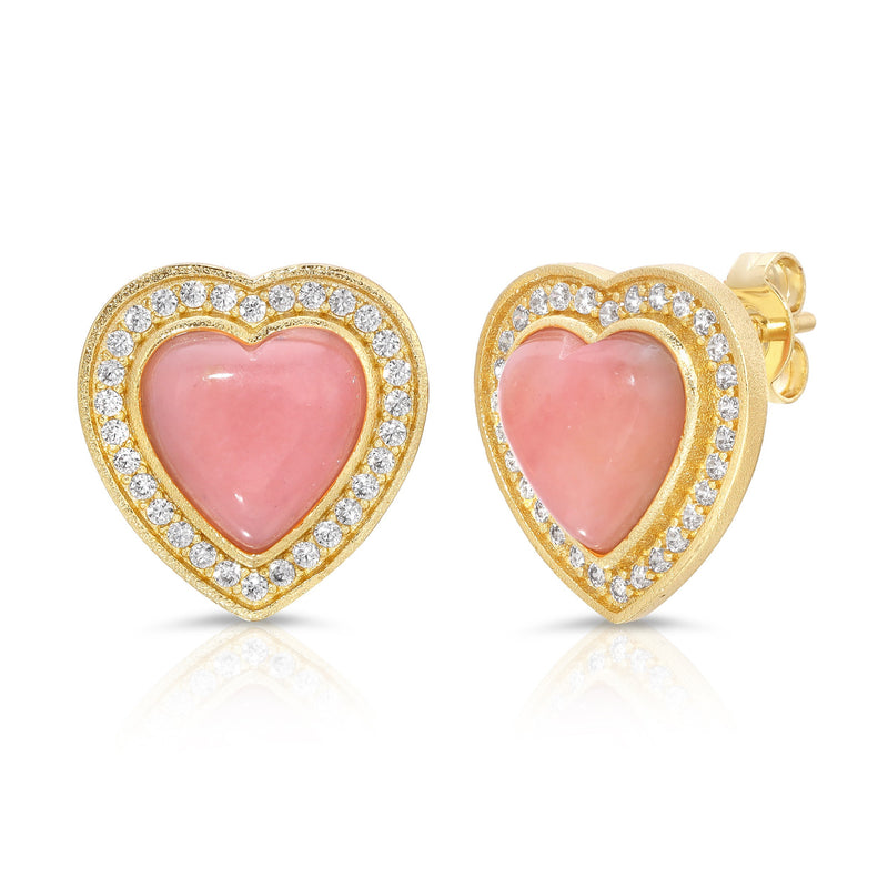 Joyful Heart Stud - Pink Opal