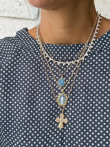 French Blue Cameo Mary Necklace