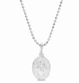Mini Saint Christopher Charm Necklace - Silver