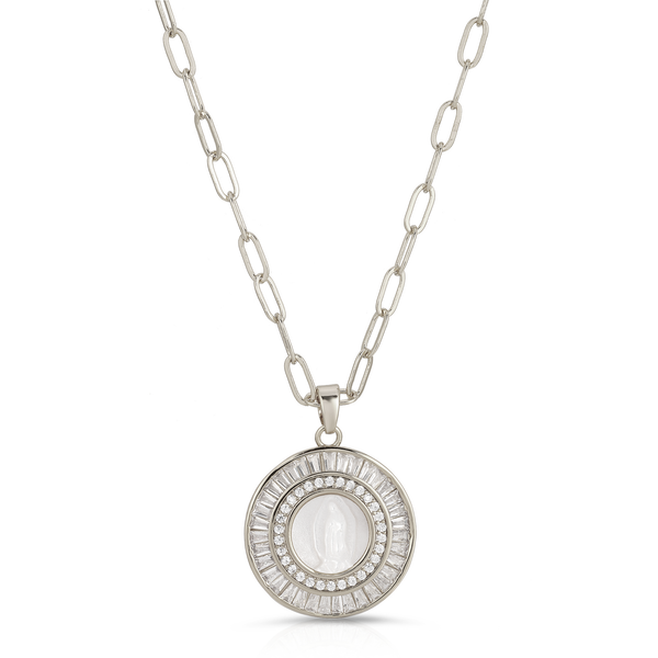 Mother Mary Necklace - Silver