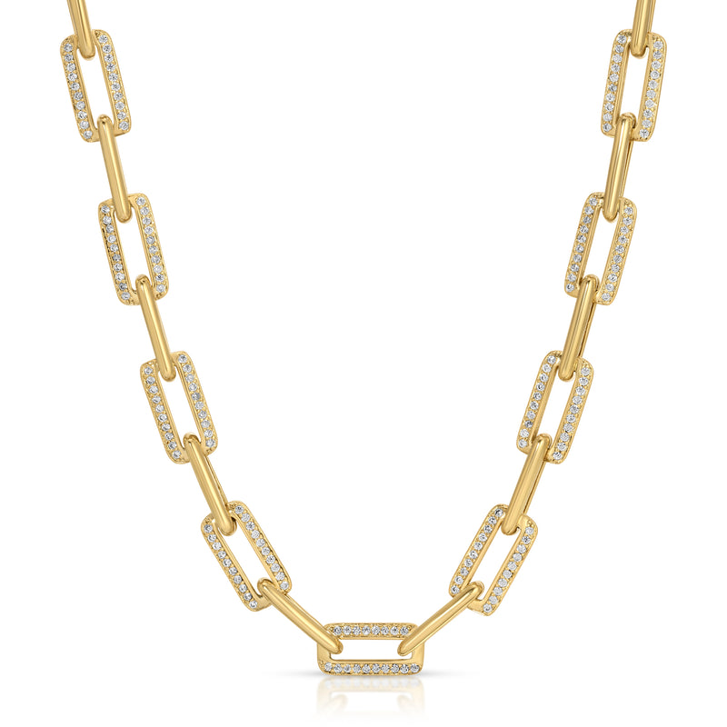 PALM BEACH PAVE LINK NECKLACE