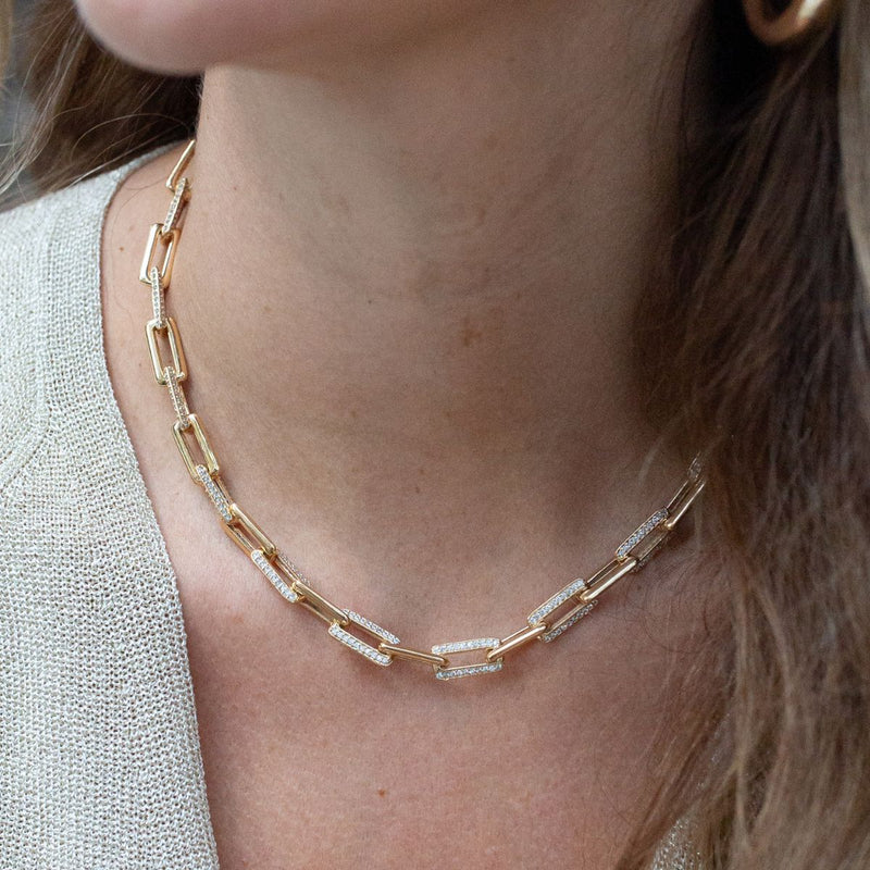 Palm Beach Pave Link Necklace – Joy Dravecky