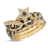 Black Friday Exclusive -Grey enamel and diamond rings