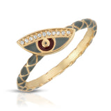 Black Friday Exclusive -Black enamel and diamond rings