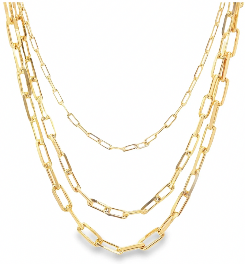 Monaco Paperclip Trio Necklace