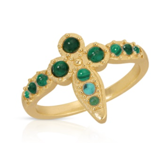 Baby Athena Ring- Malachite