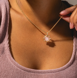 Solis Pendant Necklace in Pink Quartz