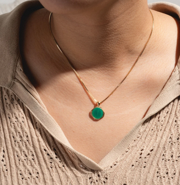 Sofia Pendant Necklace in Seafoam Green