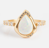 Luster Solitaire Ring - Opal