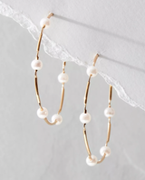 Oversized Floating Pearl Hoops