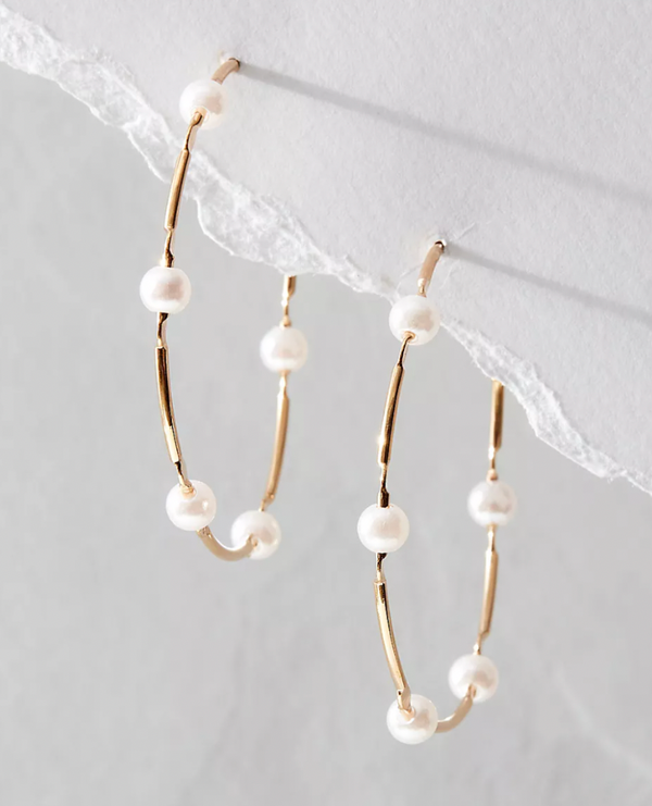 Oversized Floating Pearl Hoops