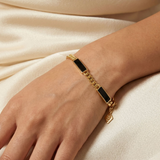 Blake Enamel Inlay Bracelet in Black