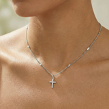 Frankie Mini Cross Necklace - Silver