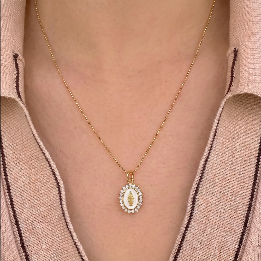 Mini White Lady Lourdes Necklace – Joy Dravecky
