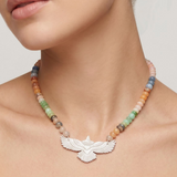 Rise & Reign Eagle Necklace -White Turquoise