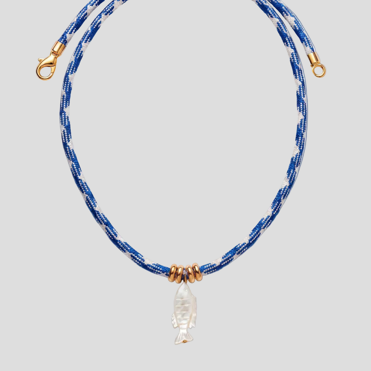 Fisher Corded Necklace - Blue Gingham