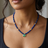 Bezel Stone Necklace in Lapis