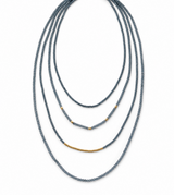 Aurelia Ellipse necklace with 3mm faceted zircon beads