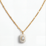 Moonstone and Aquamarine Charm Necklace