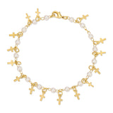 Pearl Cross Shaker Bracelet