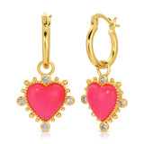 Heavenly Heart Earrings - Hot Pink