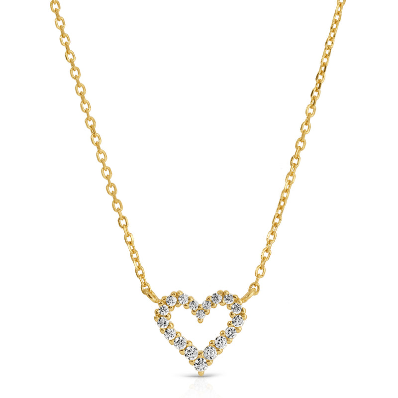 Demi-Fine Mini CZ Heart Necklace