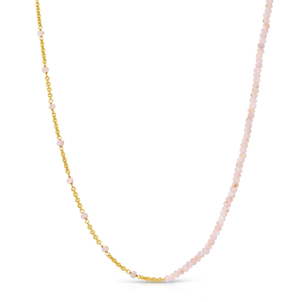 Demi-Fine Pink Kunzite beaded Necklace