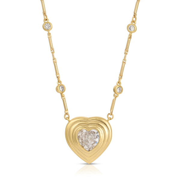 12 DAYS OF CHRISTMAS Super Sale - Stepped Heart Necklace