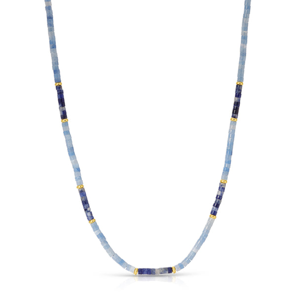 Demi-fine Blue vein beaded Necklace