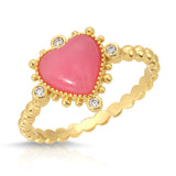 Heavenly Heart Ring- Hot Pink