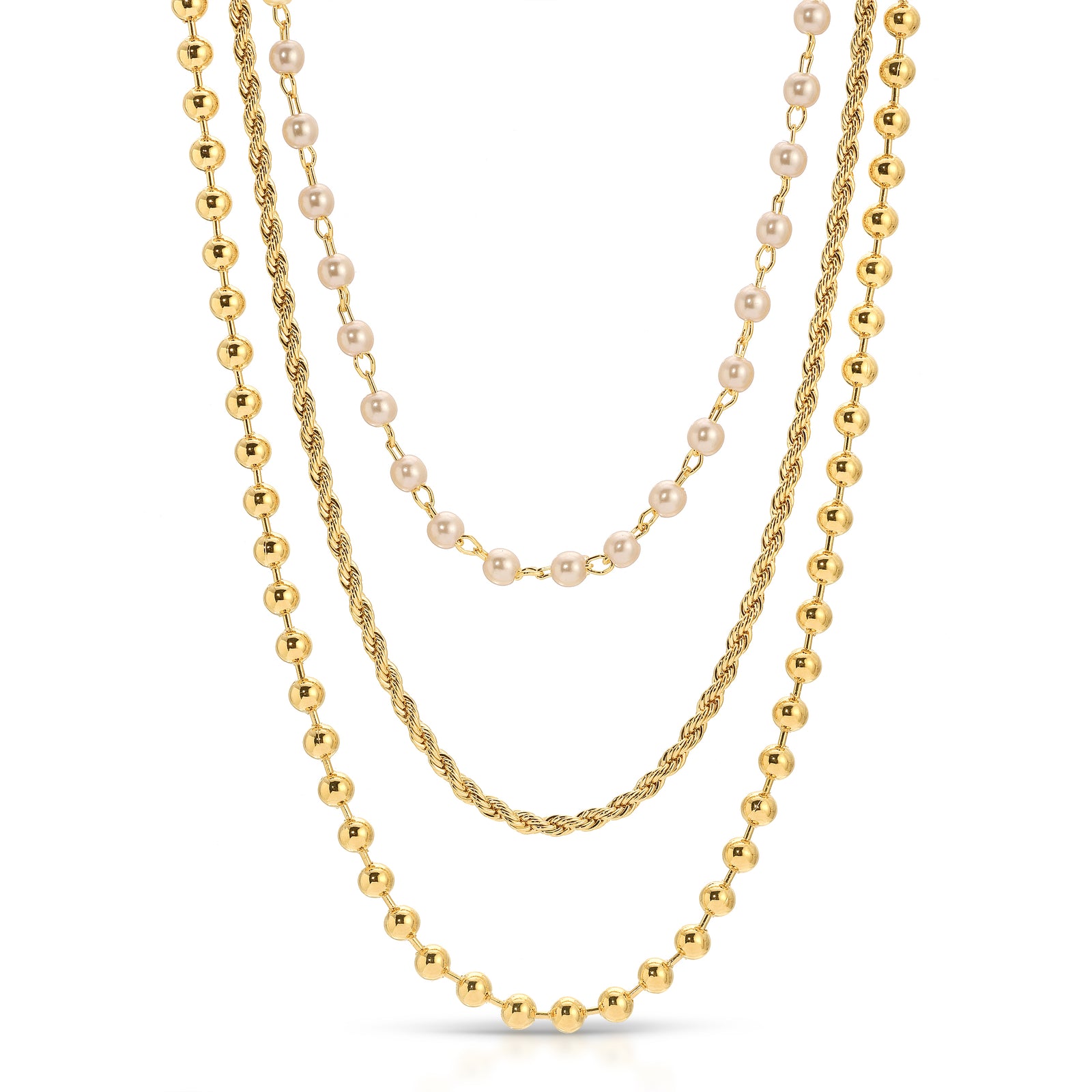 Gold Pearl Trio Necklace – Joy Dravecky