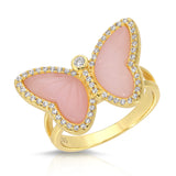 Allure Butterfly Ring- Pink Opal