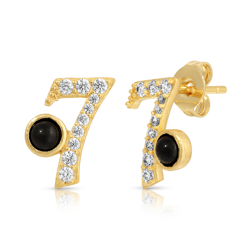 CYBER MONDAY EXCLUSIVE - LUCKY #7 Stud - Black onyx