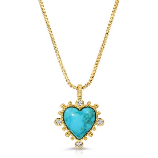 Heavenly Heart Necklace - Turquoise