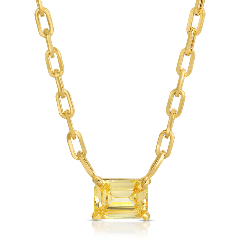 12 DAYS OF CHRISTMAS Super Sale - Demi-Fine Canary Baguette Necklace