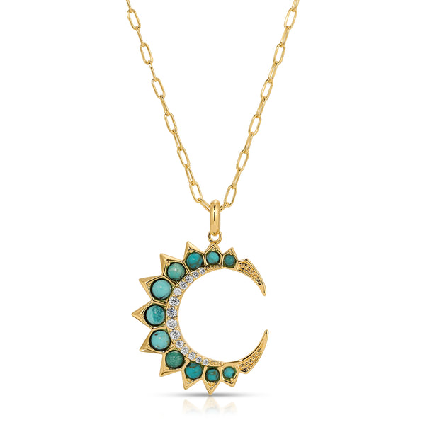Selene Crescent Necklace - Turquoise