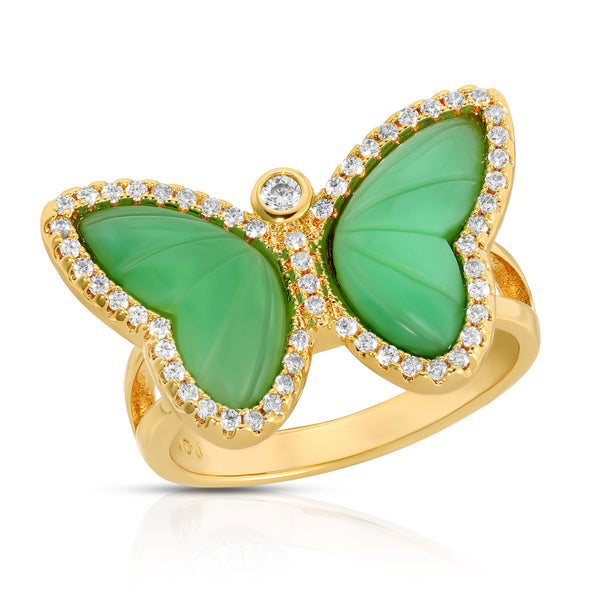 Allure Butterfly Ring- Chrysoprase