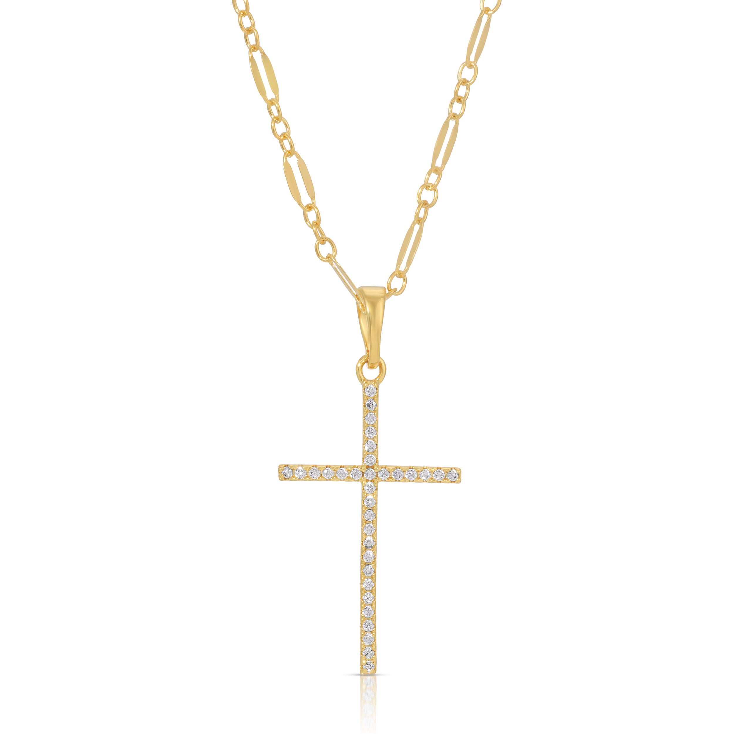 CZ Cross Whisper Necklace - Gold – Joy Dravecky