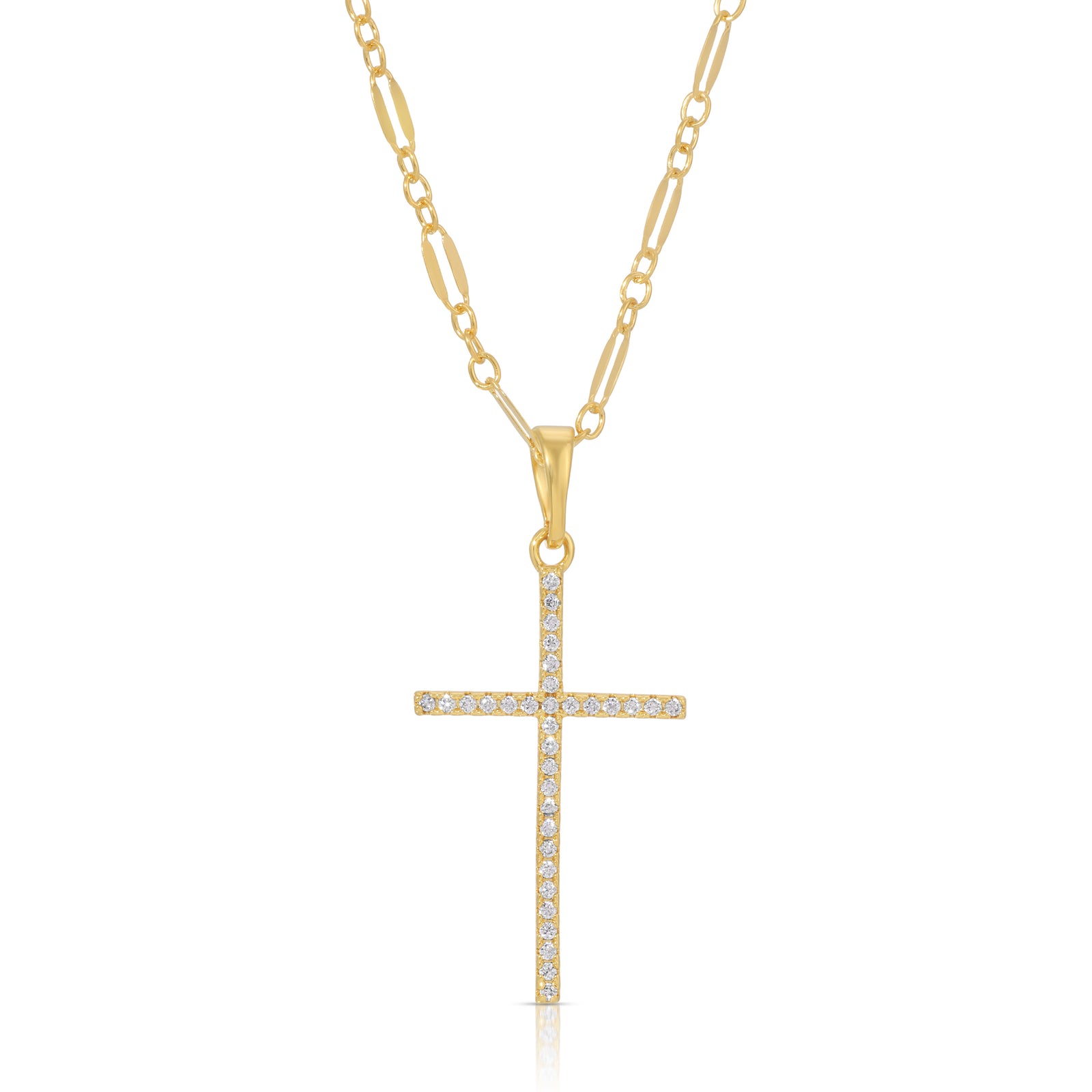 アクセサリー Cross motif design charm necklace Luxe Cubic Zirconia Cross-Motif Pendant Necklace – watereverysunday