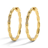 Bamboo Pave Hoop - Gold