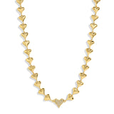 Mariah Pave Heart Necklace - Gold