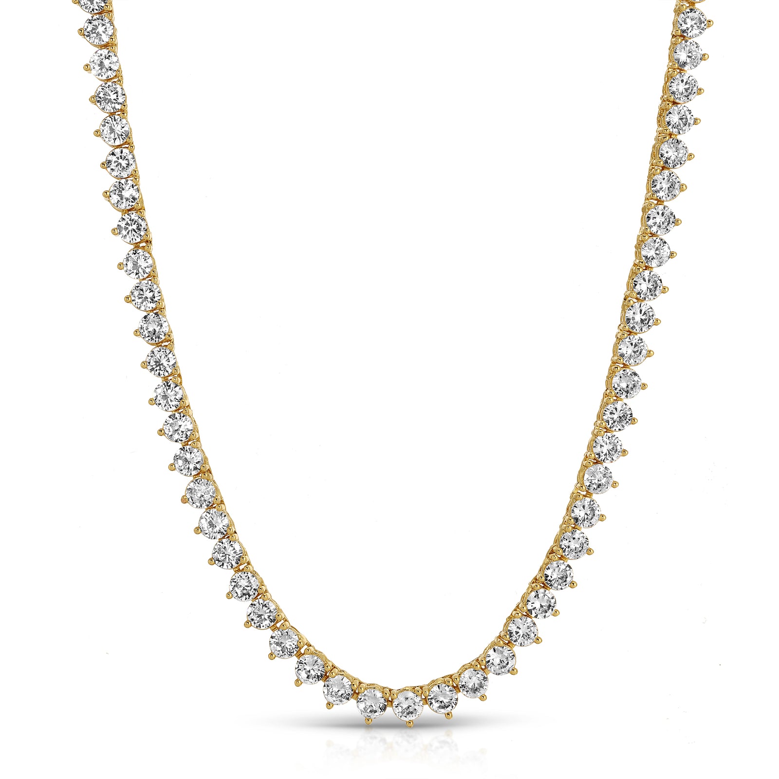 Naples 3 Prong Gold Tennis Necklace – Joy Dravecky