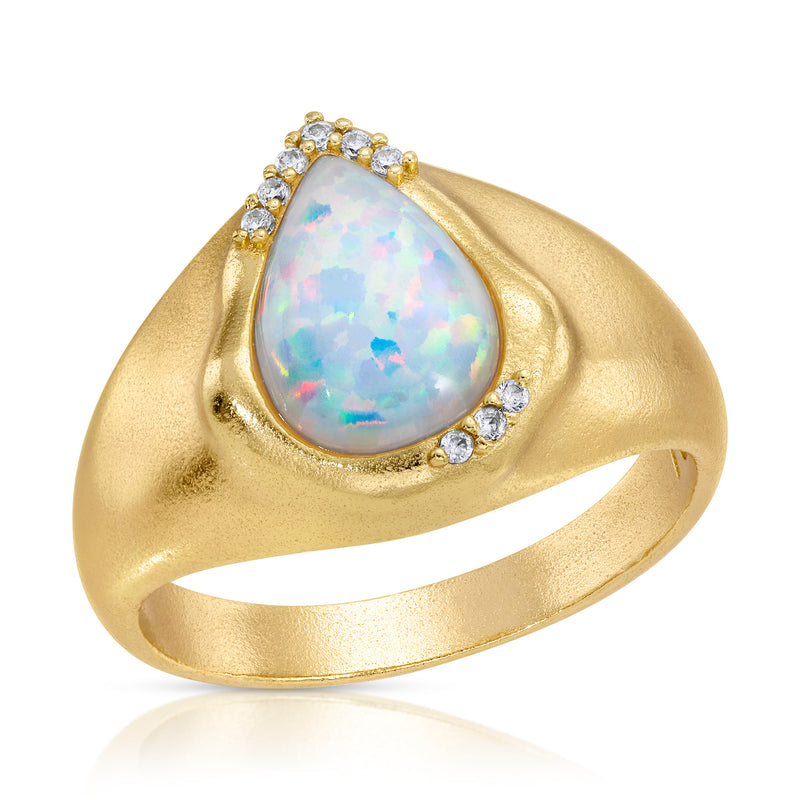 Luster Signet Ring -OOAK Opal